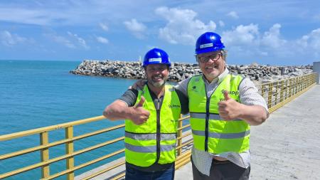 Campani ao lado do Prefeito de Candiota, Folador